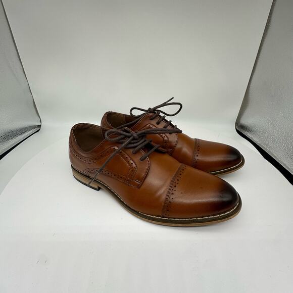 Stacy Adams Dickinson Cap-Toe Lace-up Oxford Cognac Brown Youth Boys Size 3 - Picture 13 of 16